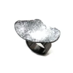 Organic Black and White Adjustable Ring