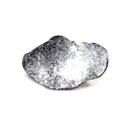 Organic Black and White Adjustable Ring