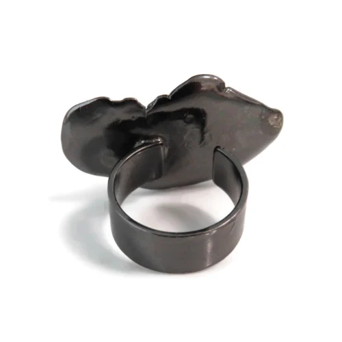 Organic Black and White Adjustable Ring