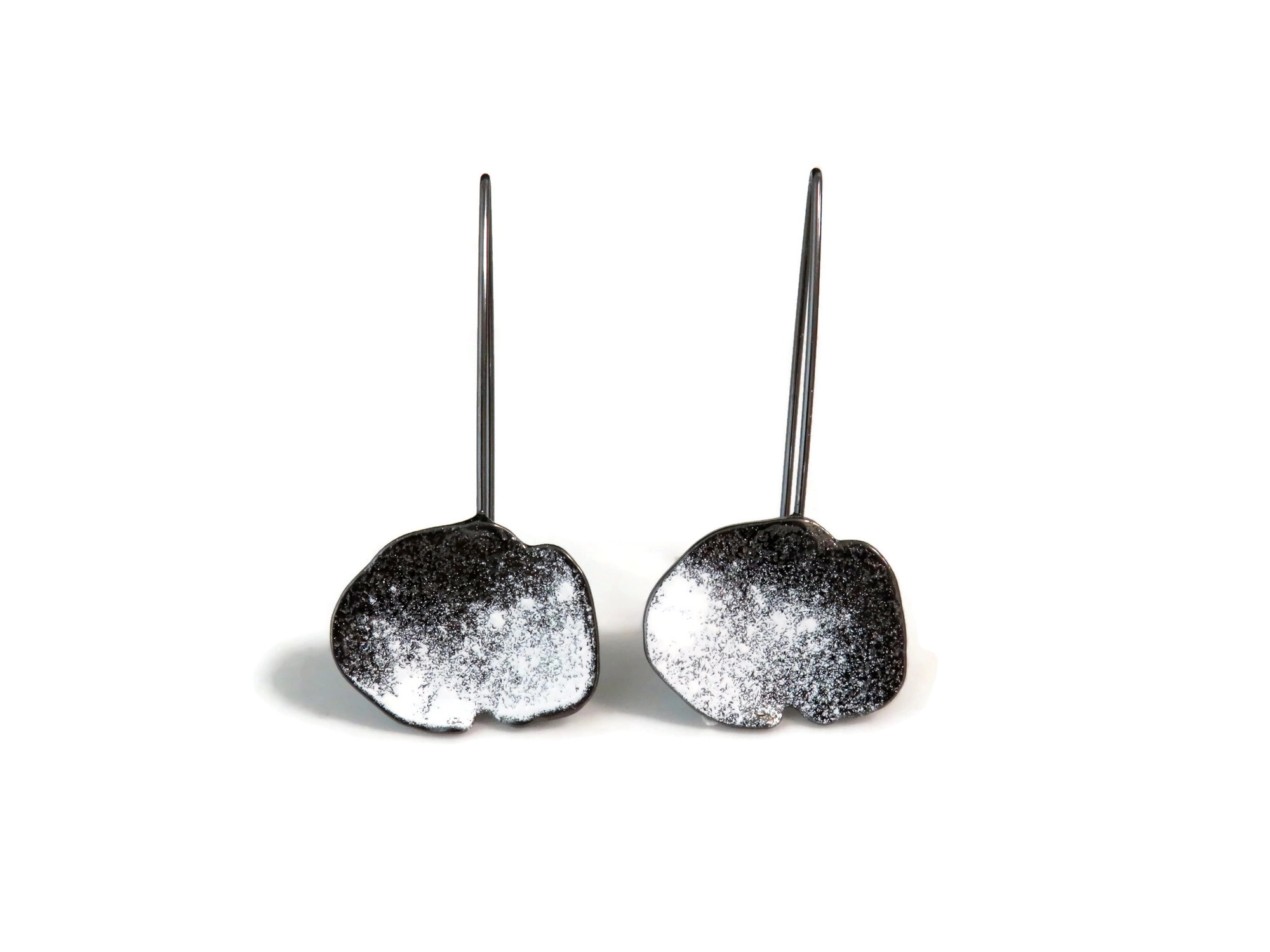 Organic Black and White Earrings