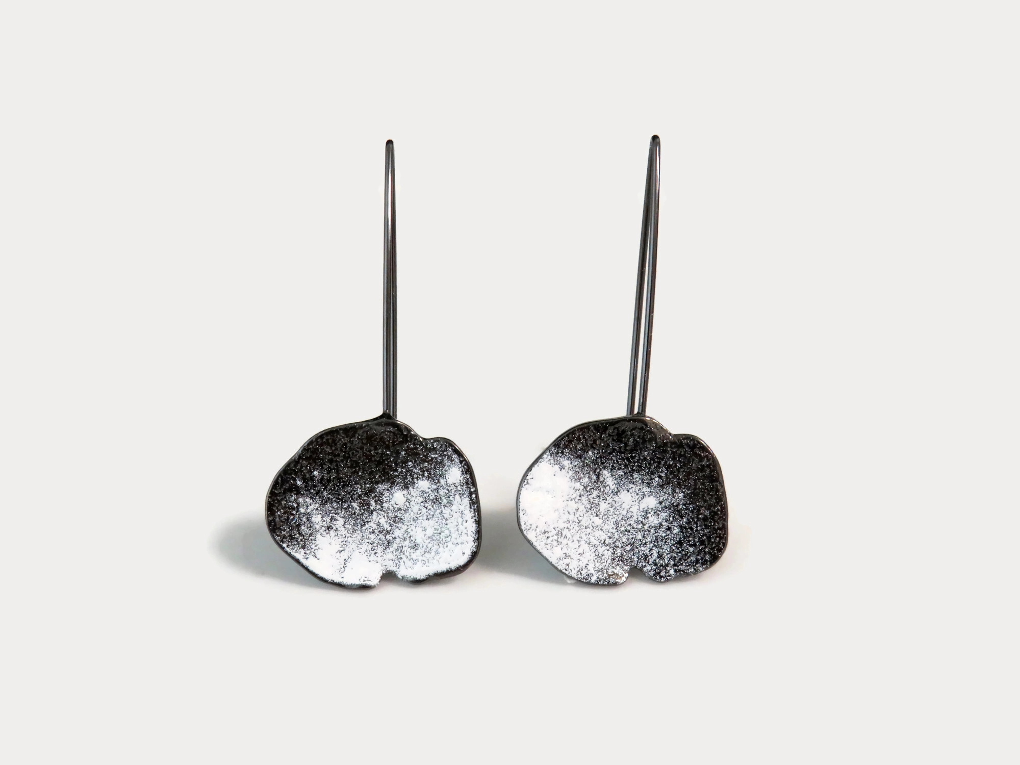Organic Black and White Earrings