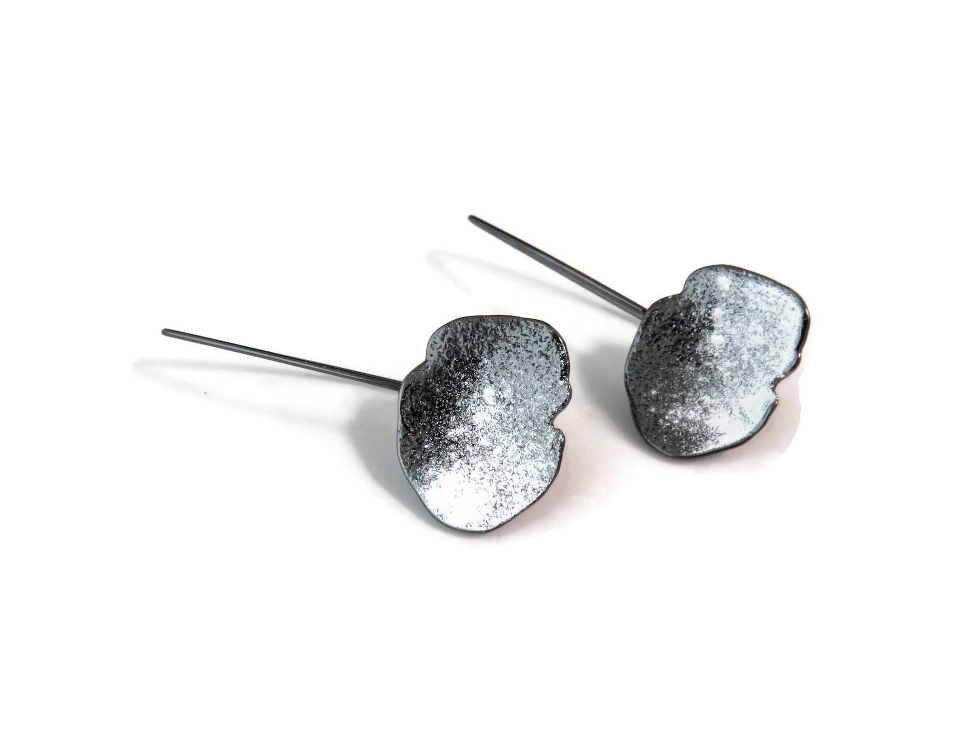 Organic Black and White Earrings
