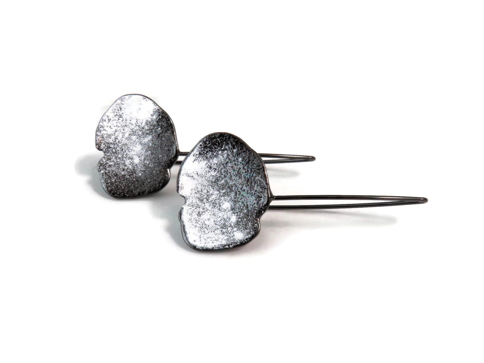 Organic Black and White Earrings