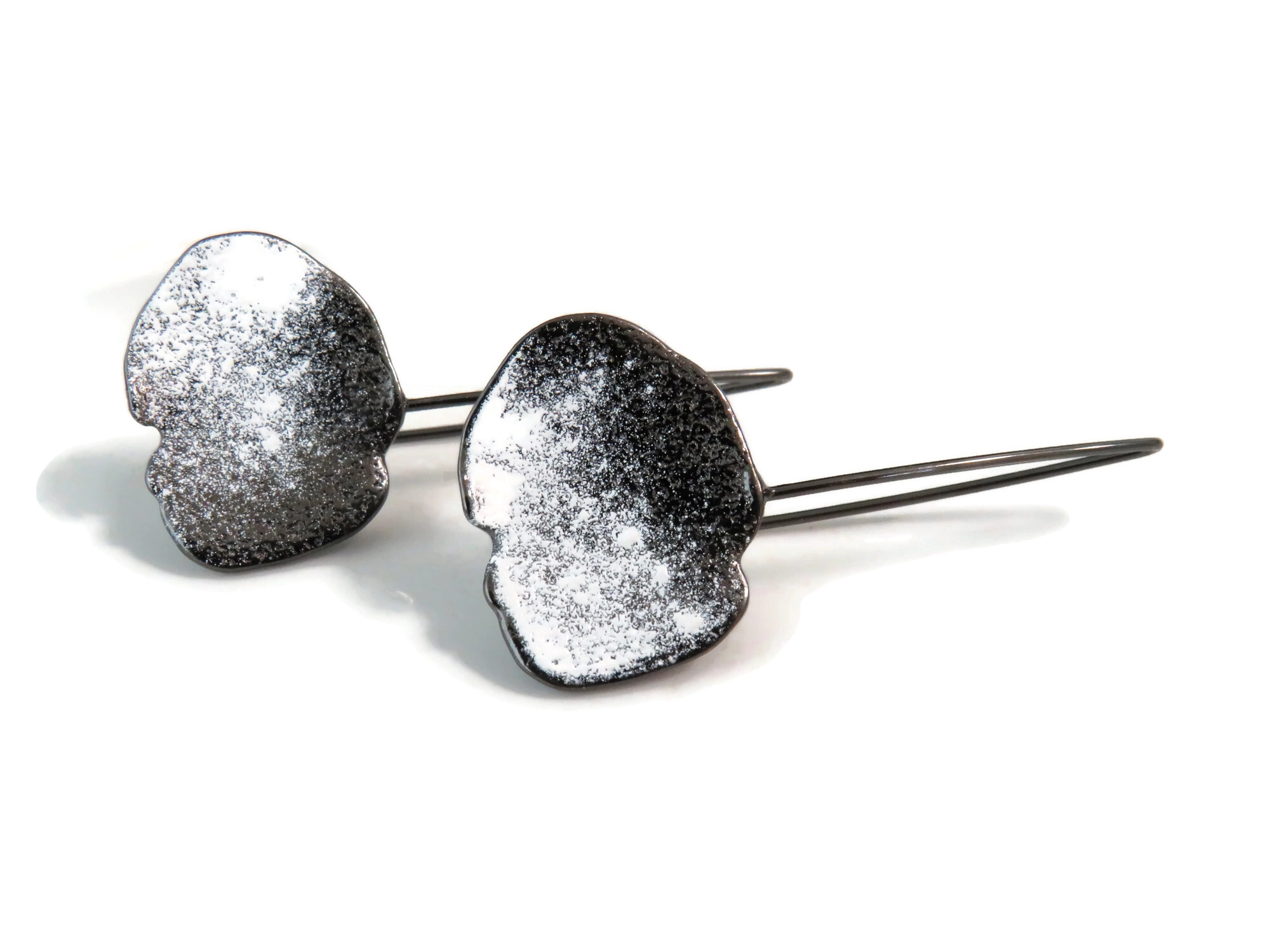 Organic Black and White Earrings