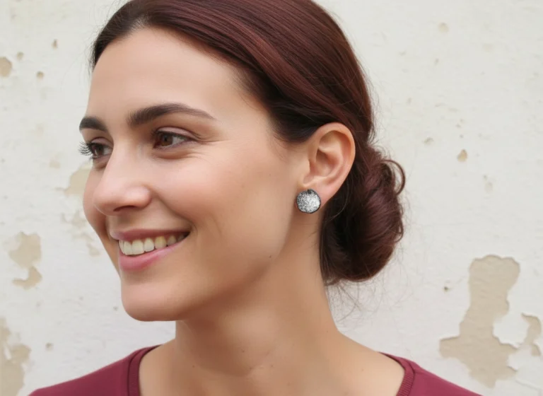 Organic Black Plated Stud Earrings