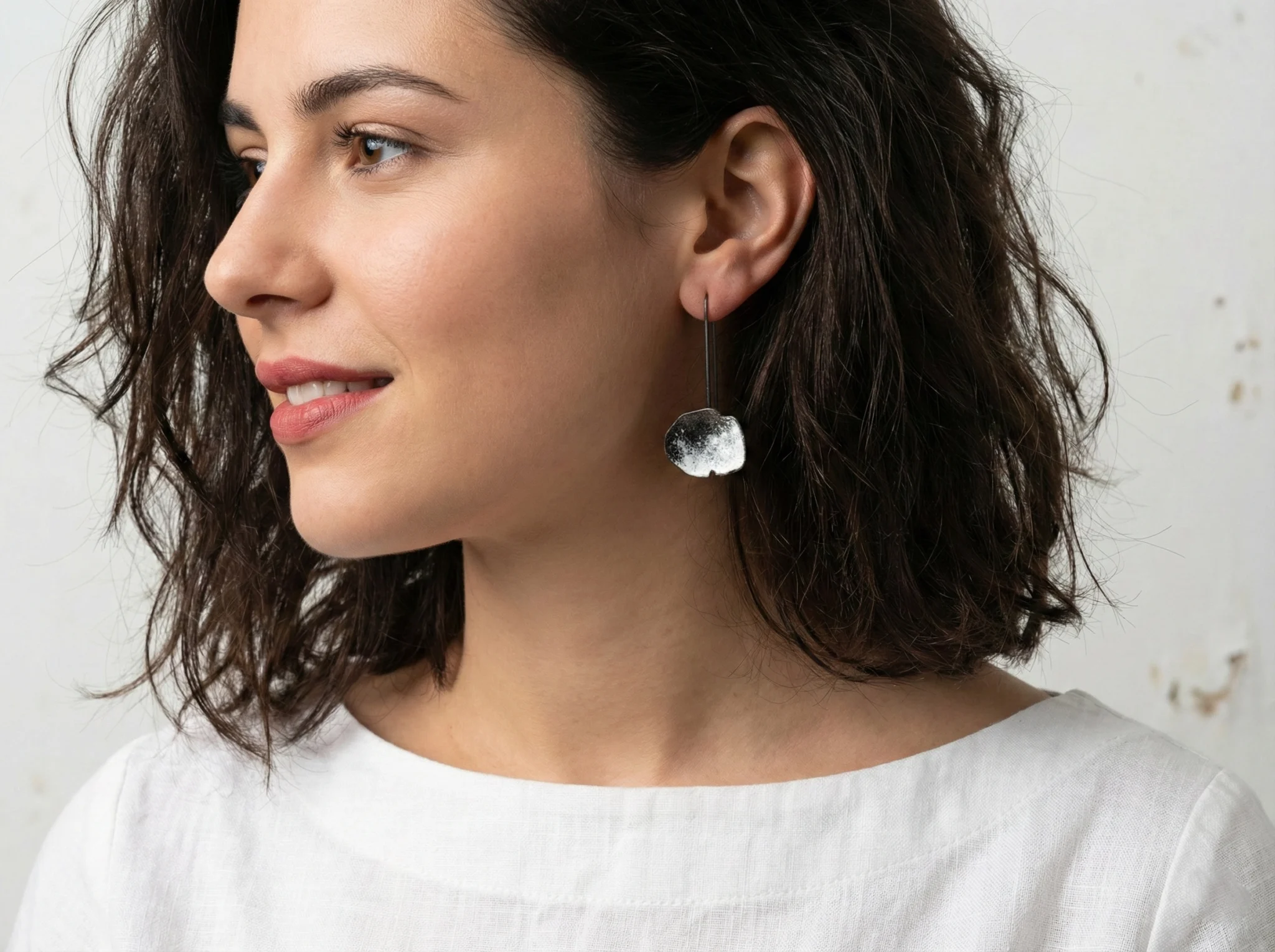 Organic Black and White Earrings