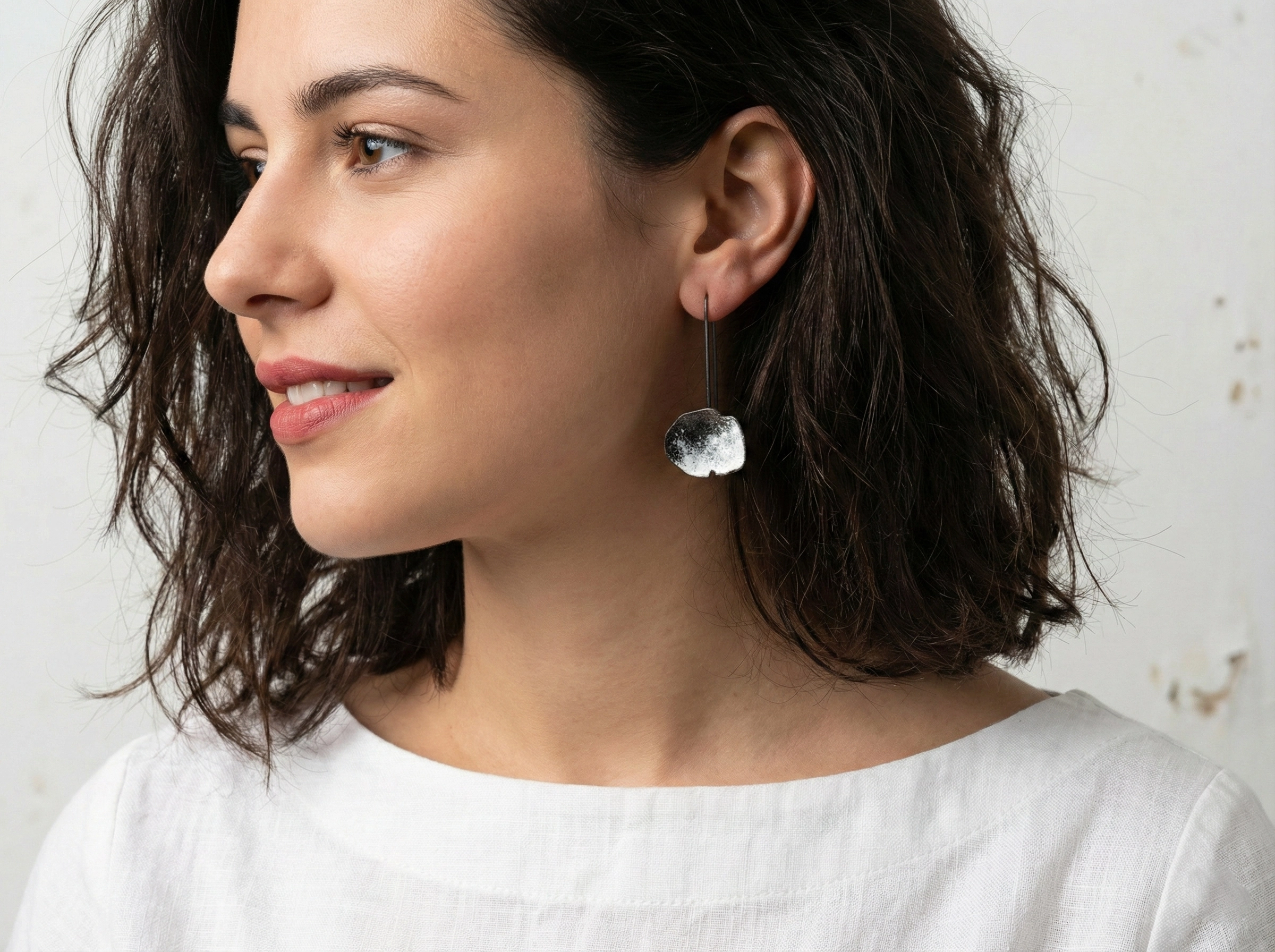 Organic Black and White Earrings