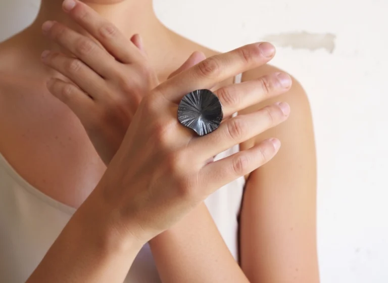Adjustable Oxidized Silver Plated Statement Ring