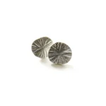 Textured Round Silver Plated Stud Earrings