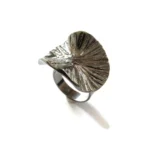 Adjustable Ruthenium Plated Statement Ring