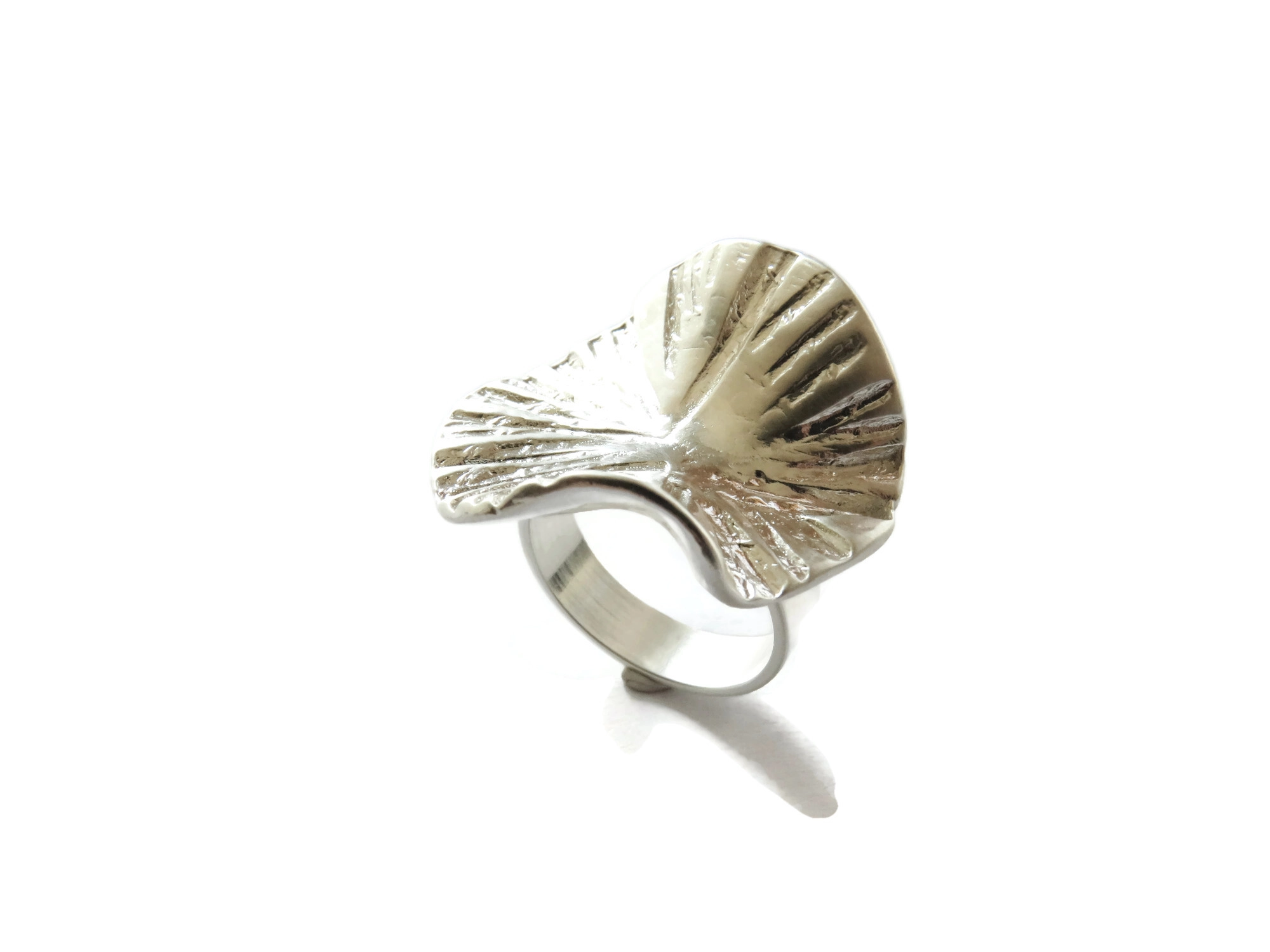 Large Adjustable Silver Plated Statement Ring