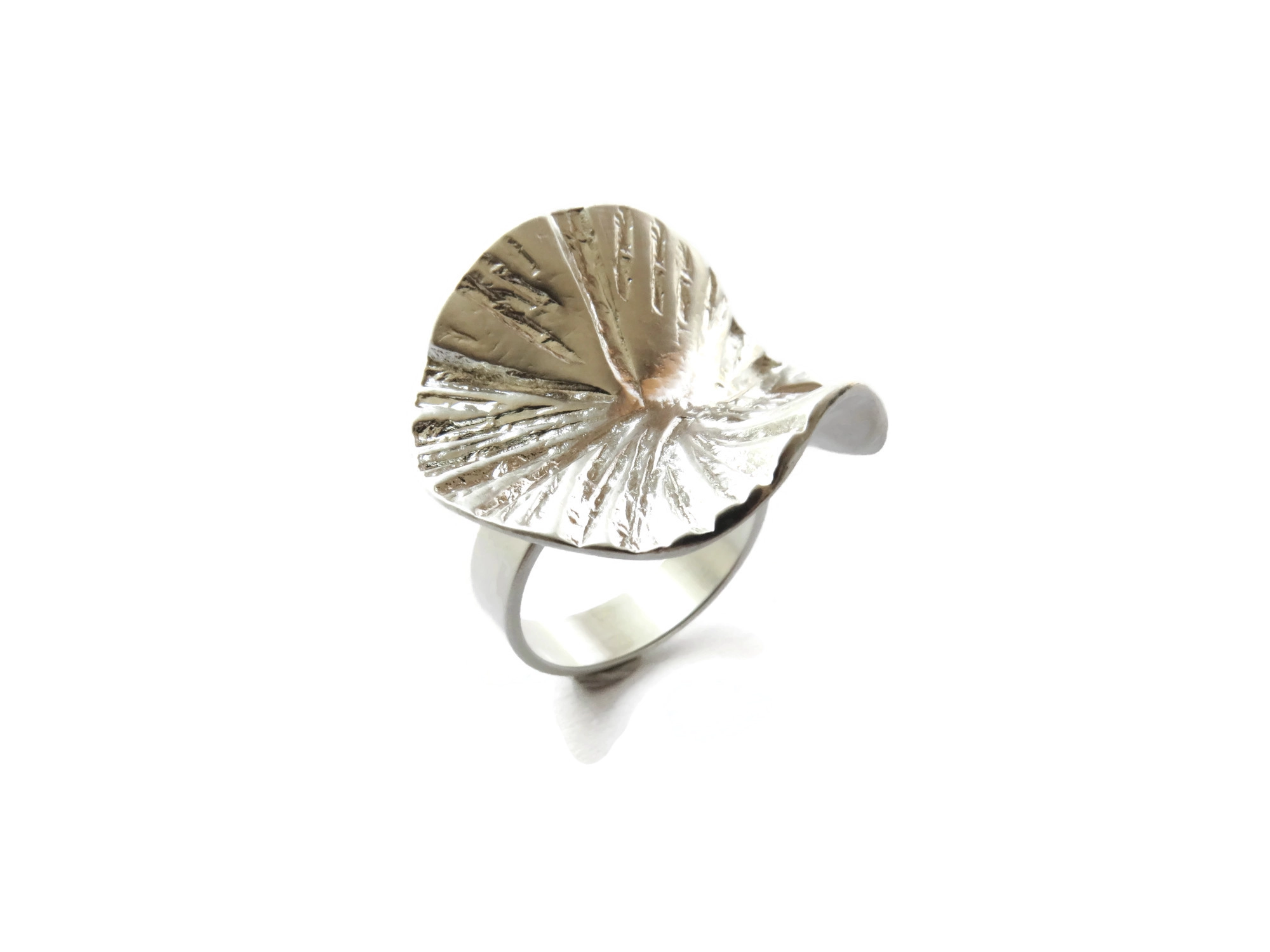 Large Adjustable Silver Plated Statement Ring