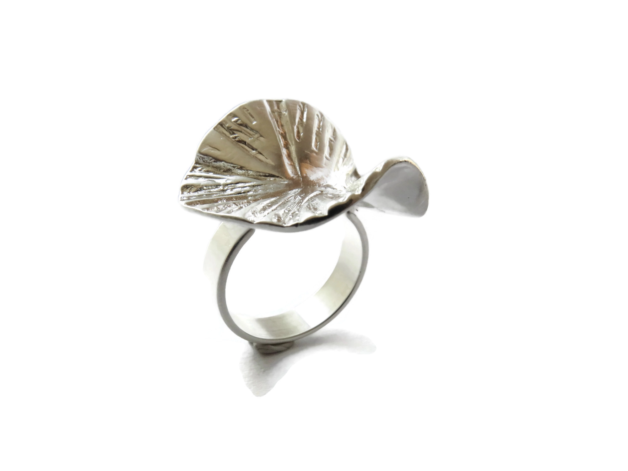 Large Adjustable Silver Plated Statement Ring