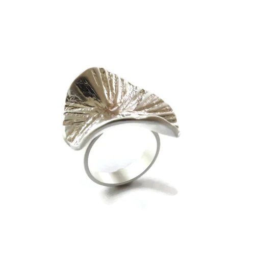 Large Adjustable Silver Plated Statement Ring