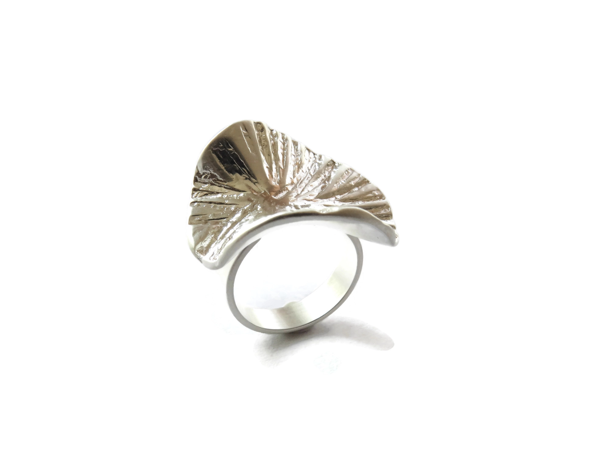 Large Adjustable Silver Plated Statement Ring
