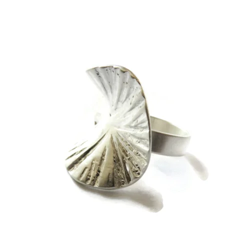Large Adjustable Silver Plated Statement Ring