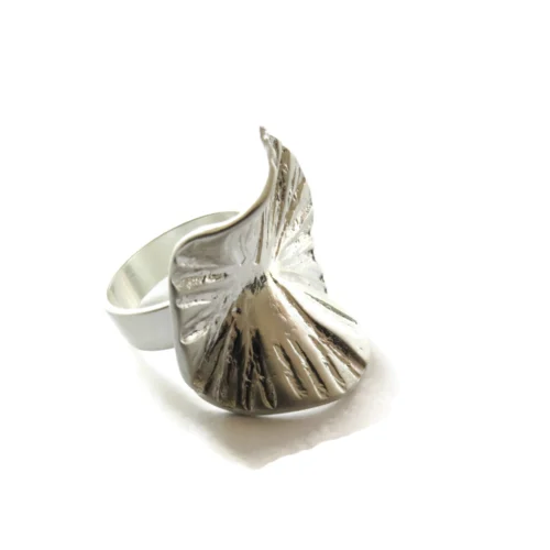 Large Adjustable Silver Plated Statement Ring