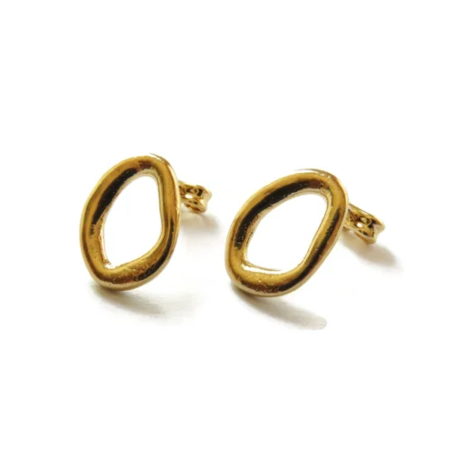 Gold Plated Sculptural Stud Earrings