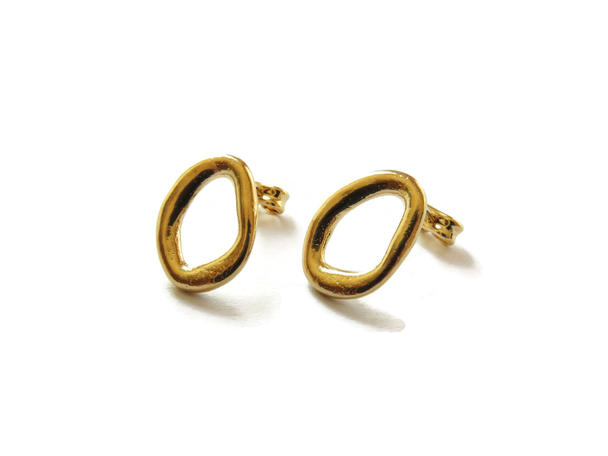 Gold Plated Sculptural Stud Earrings