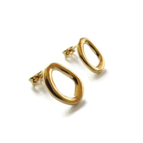 Gold Plated Sculptural Stud Earrings