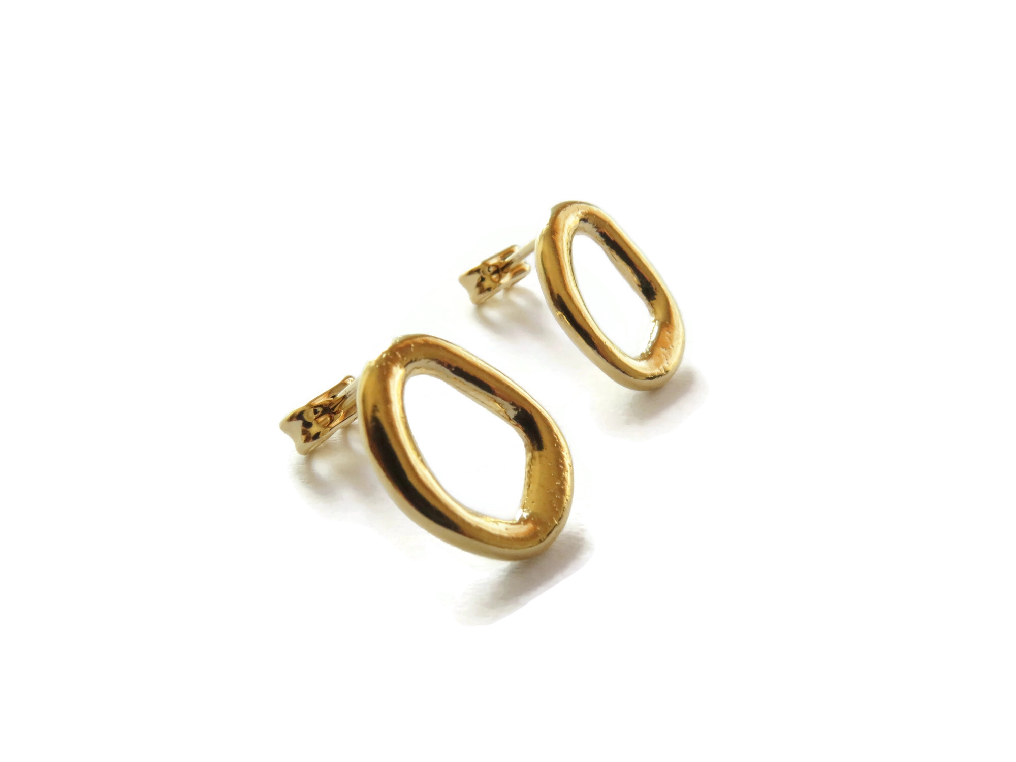 Gold Plated Sculptural Stud Earrings