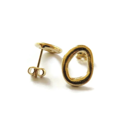 Gold Plated Sculptural Stud Earrings
