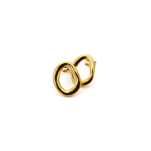 Gold Plated Sculptural Stud Earrings