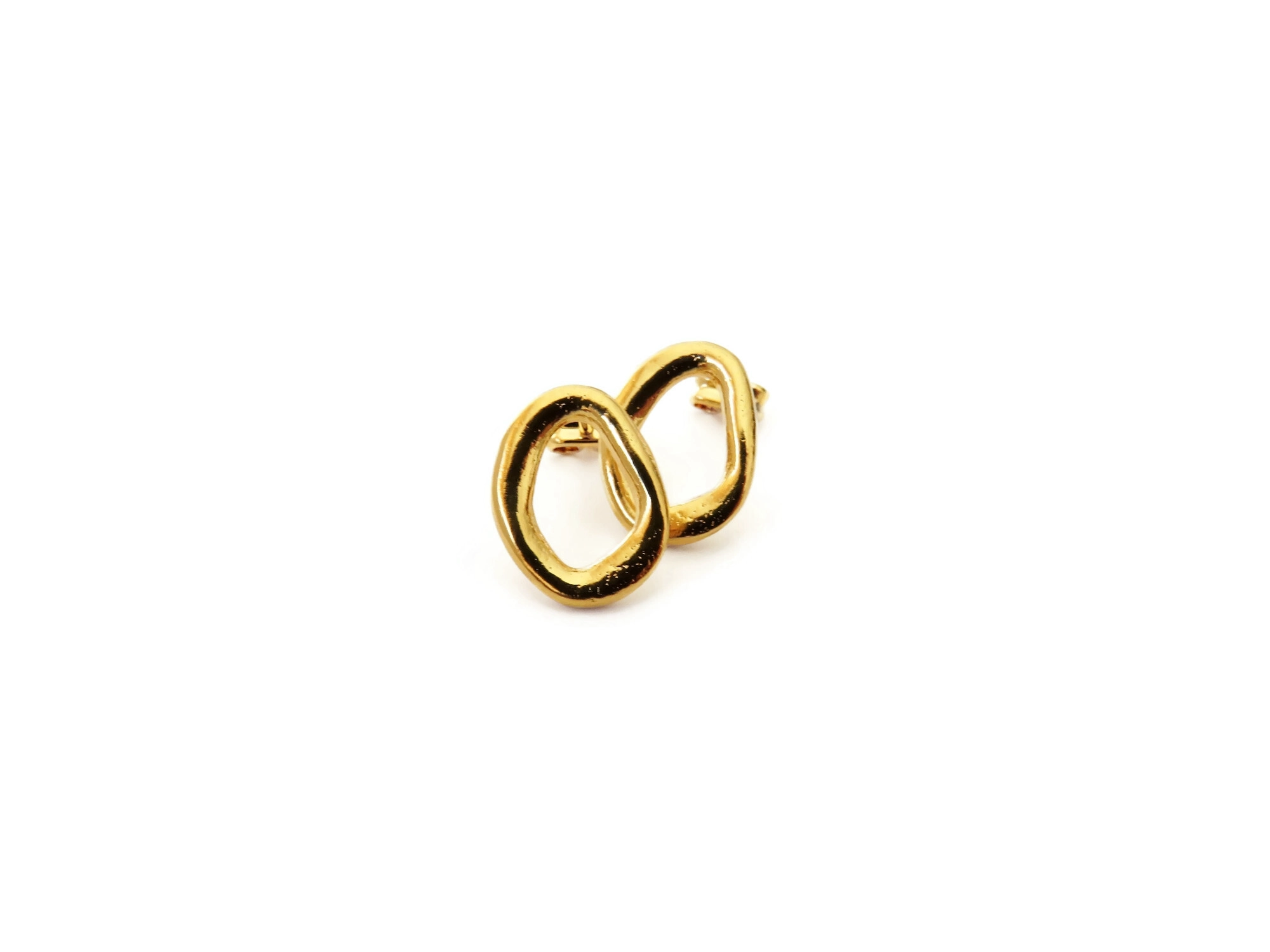 Gold Plated Sculptural Stud Earrings