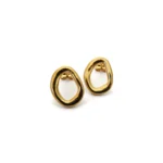 Gold Plated Sculptural Stud Earrings