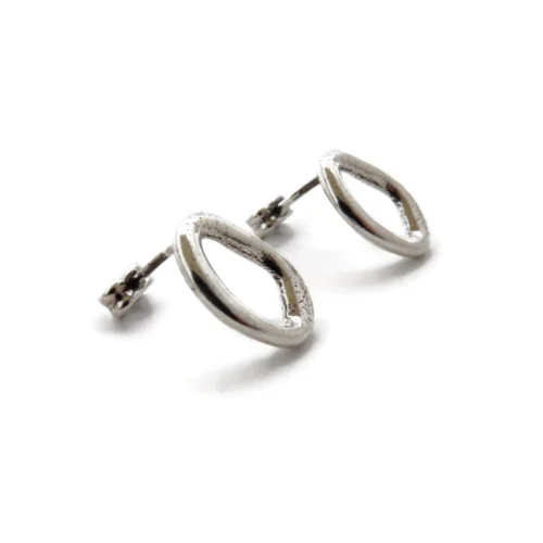 Antique Silver Plated Sculptural Earrings