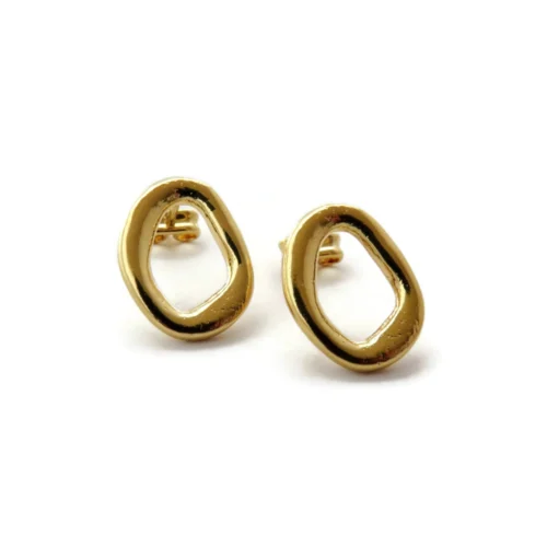 Gold Plated Sculptural Stud Earrings