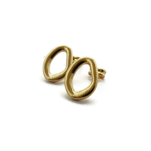 Gold Plated Sculptural Stud Earrings