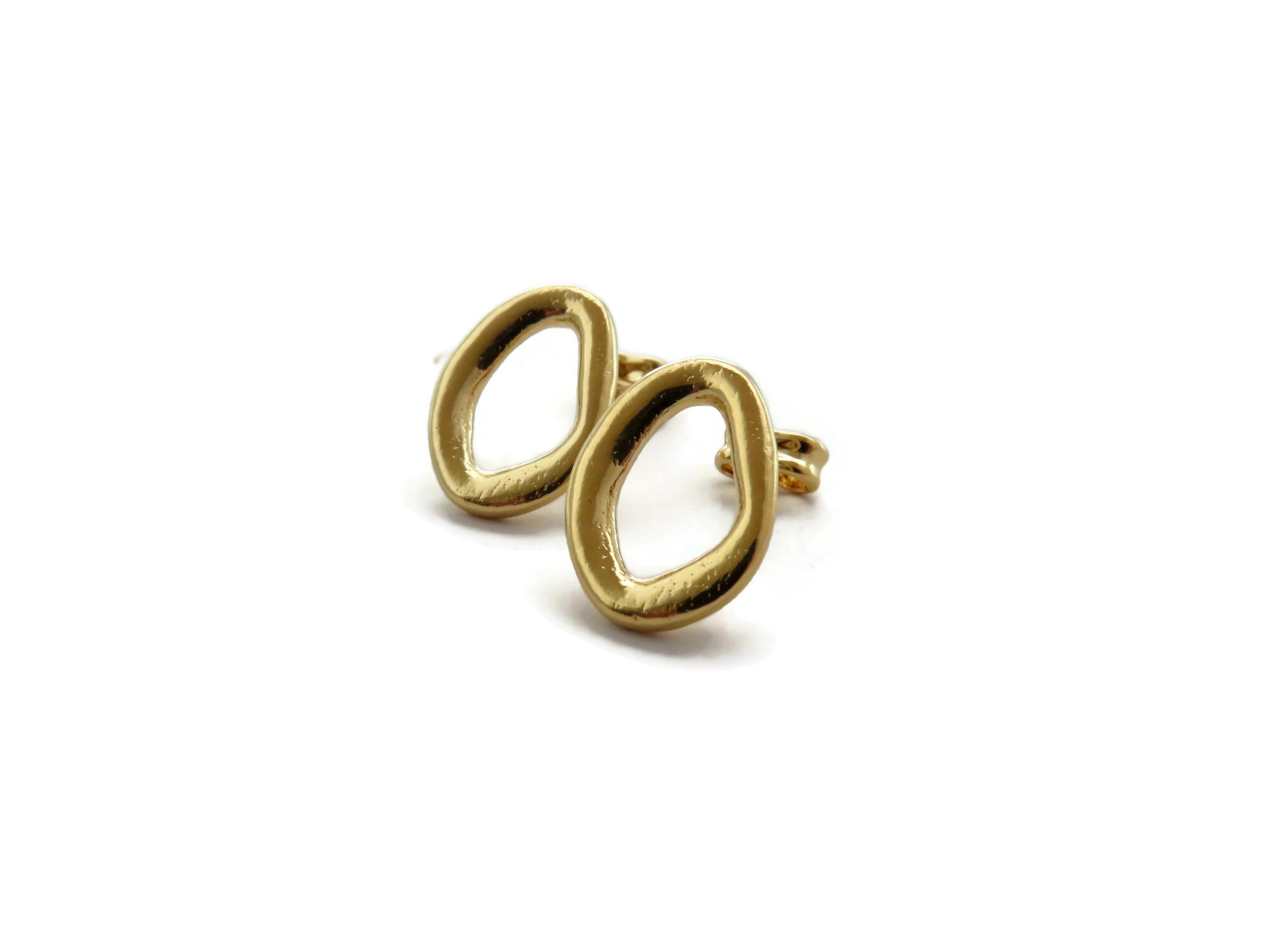 Gold Plated Sculptural Stud Earrings