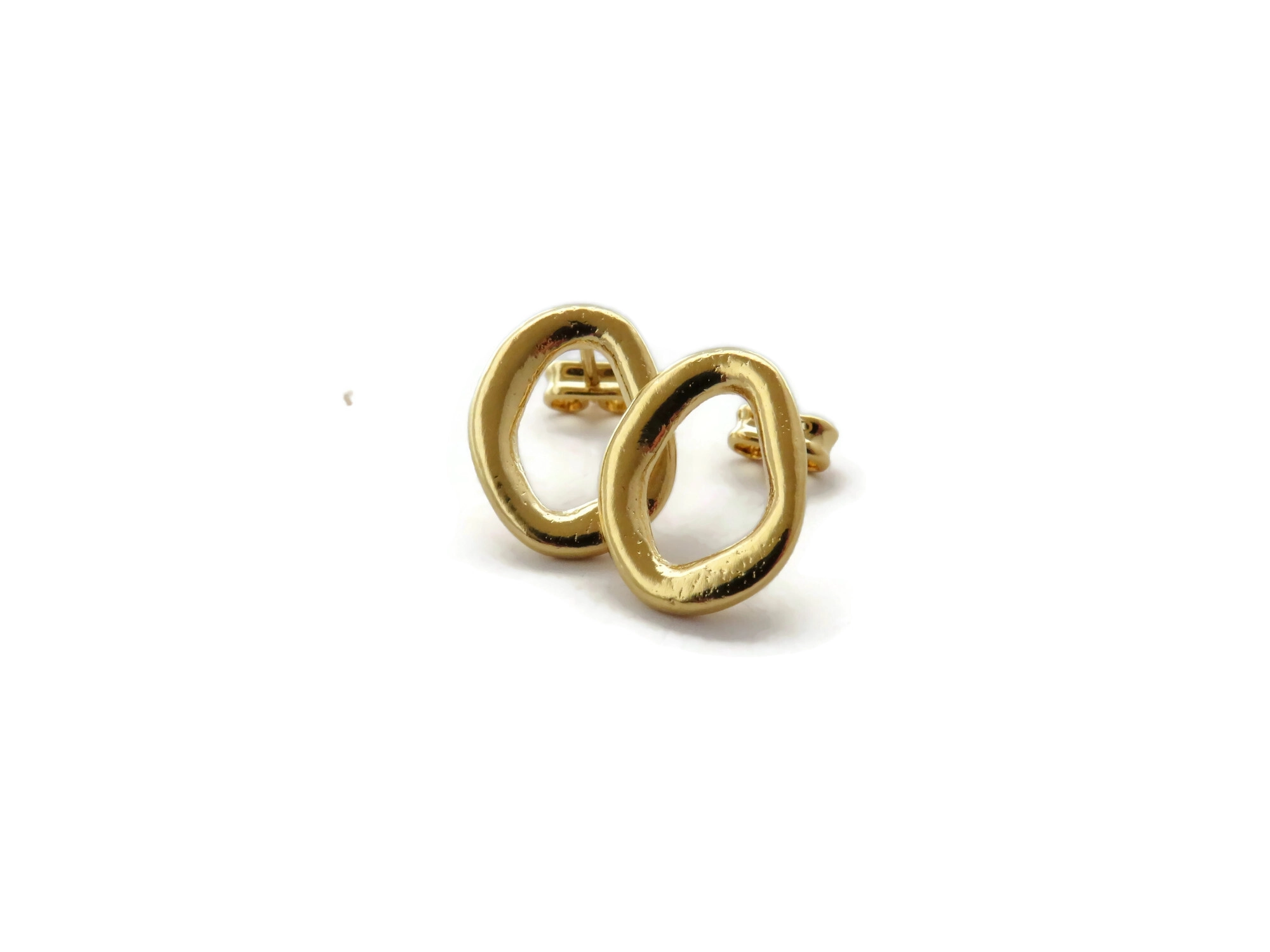 Gold Plated Sculptural Stud Earrings