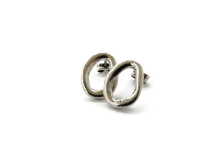 Antique Silver Plated Sculptural Earrings