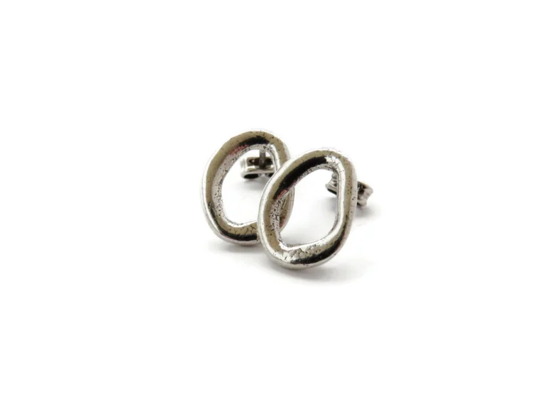 Antique Silver Plated Sculptural Earrings