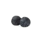 Oxidized Silver Plated Textured Stud Earrings