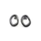 Oxidized Silver Plated Oval Stud Earrings