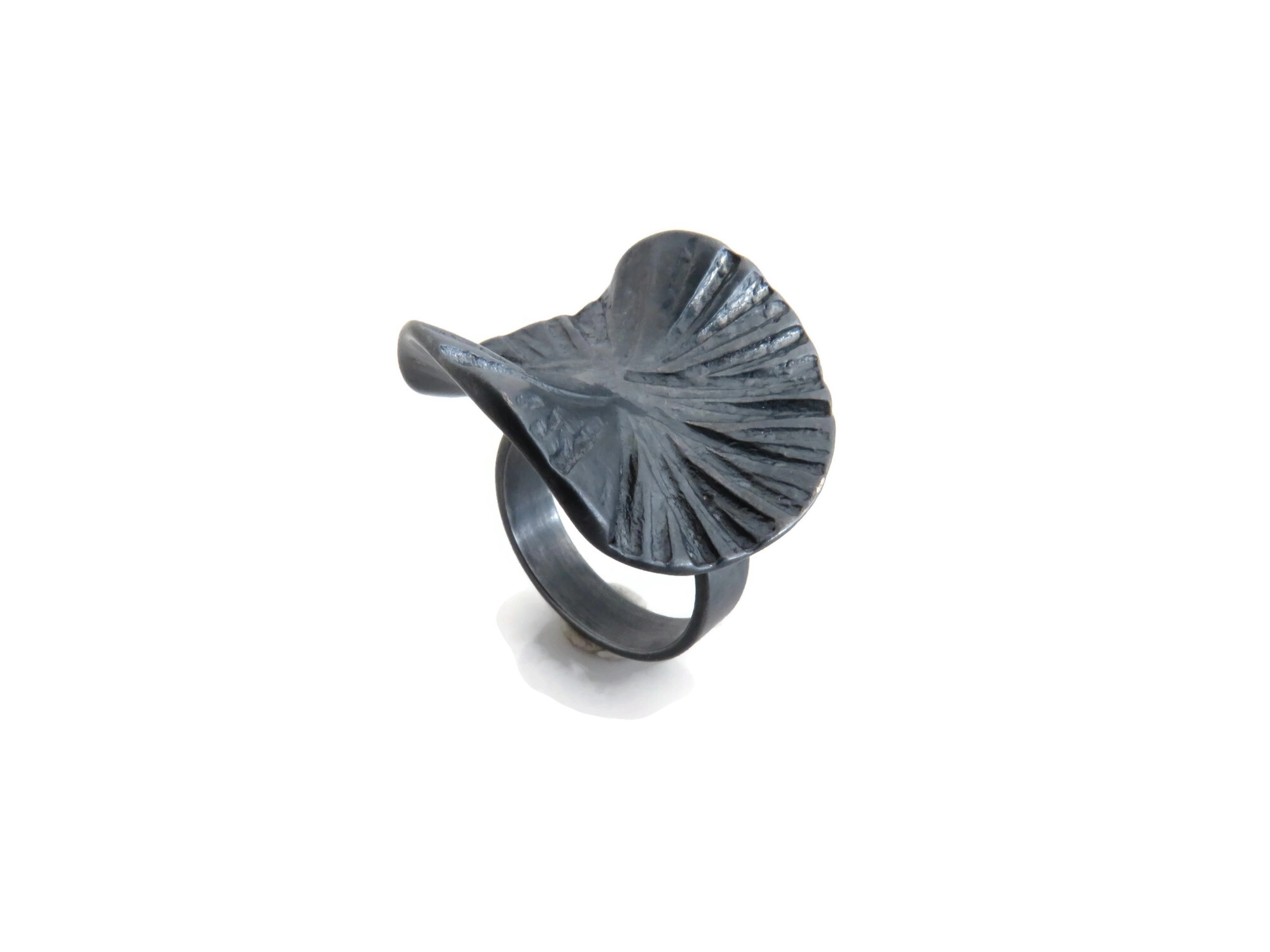 Adjustable Oxidized Silver Plated Statement Ring