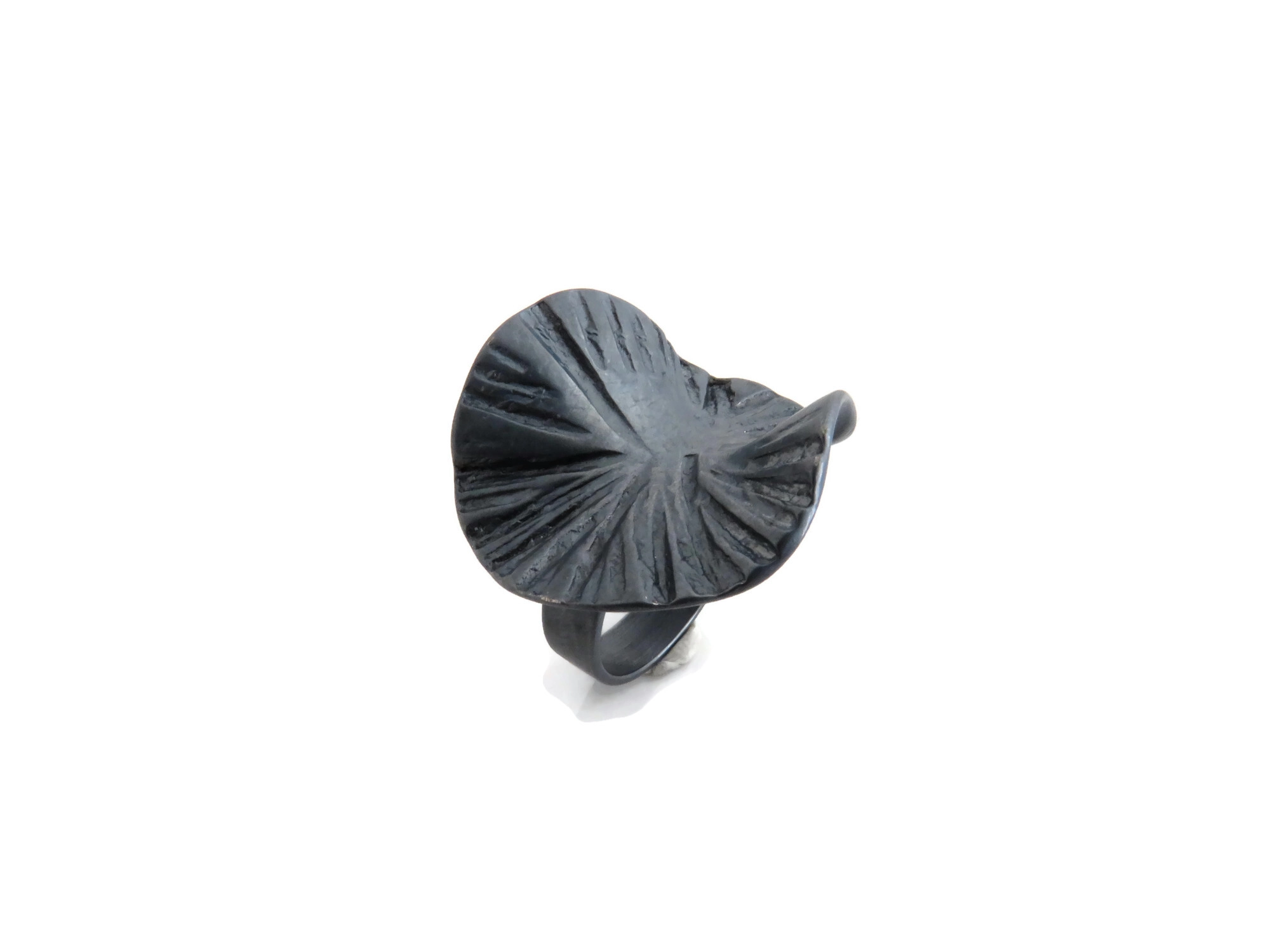 Adjustable Oxidized Silver Plated Statement Ring