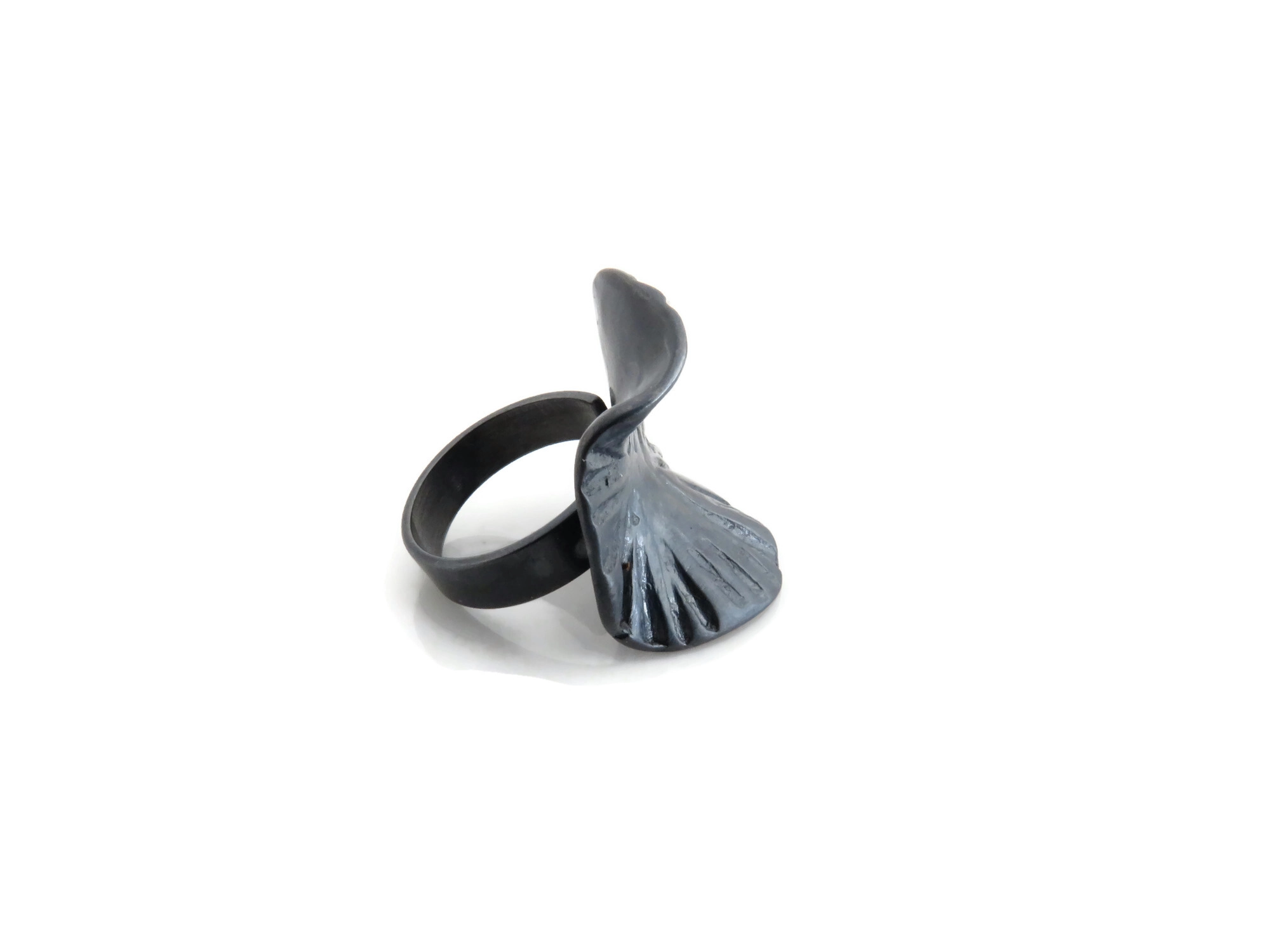 Adjustable Oxidized Silver Plated Statement Ring