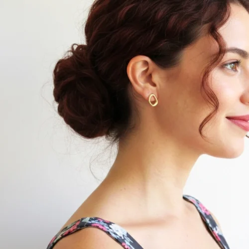 Gold Plated Sculptural Stud Earrings