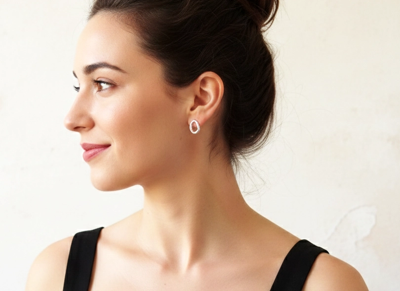 Antique Silver Plated Sculptural Earrings