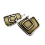 Asymmetric Brass and Silver Earrings