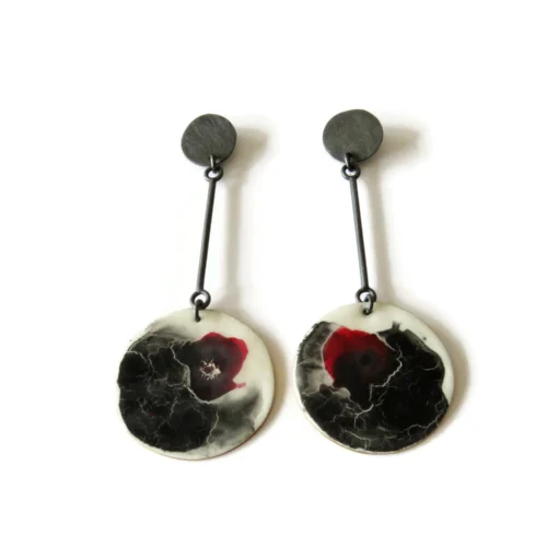 Long Enamel Drop Earrings