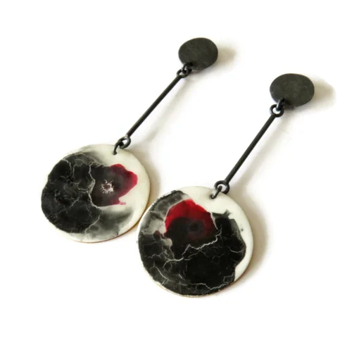 Long Enamel Drop Earrings