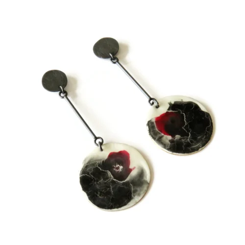 Long Enamel Drop Earrings