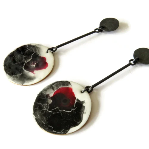 Long Enamel Drop Earrings