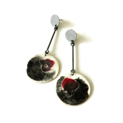 Long Enamel Drop Earrings