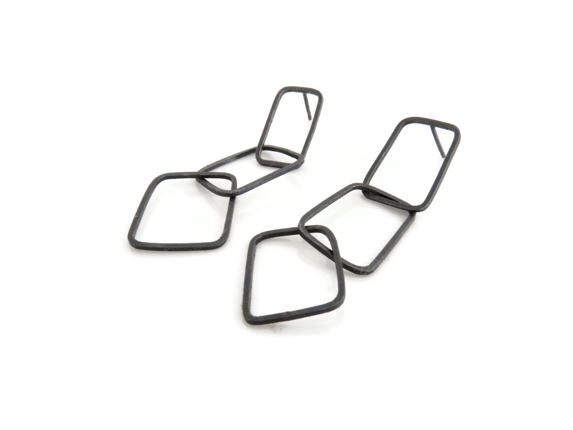Oxidized Silver Chain Earrings